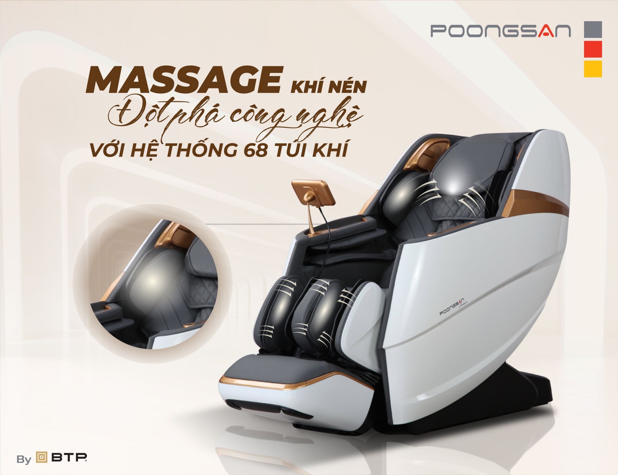 Ghế massage có nhiều túi khí phù hợp với từng người
